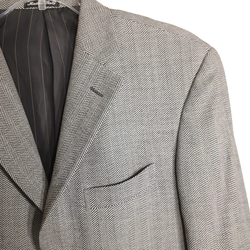 Light by MARCO AZZALI Vintage Men Blazer‎ Sport Coat Wool Gray 38R Made In Italy